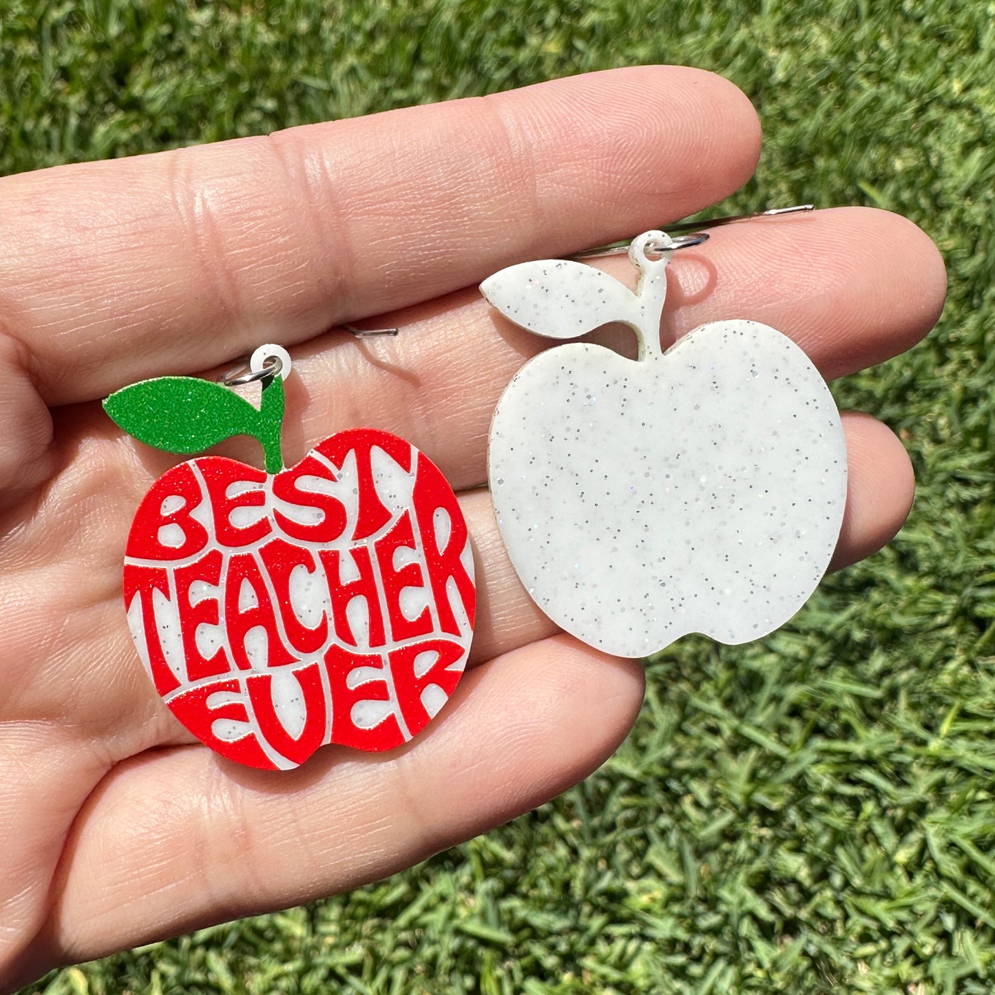 Best Teacher Glitter Earrings