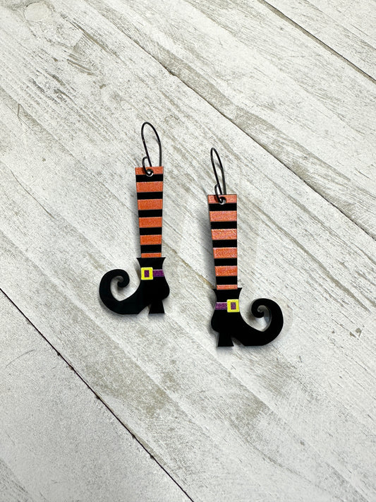 Witch Legs Dangle Earrings | Halloween Earrings