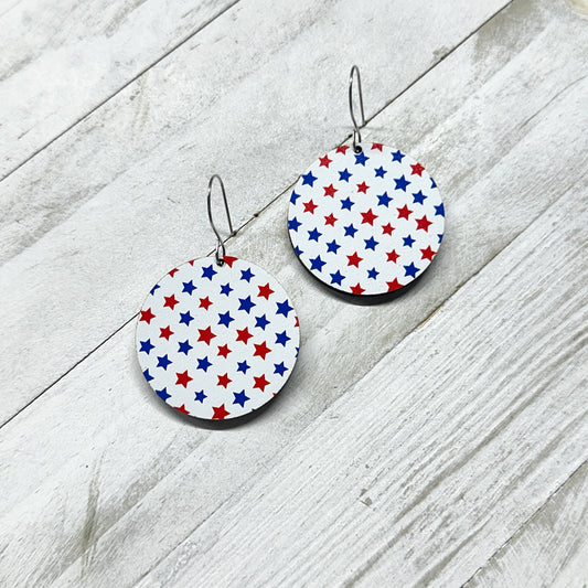 4th of July Multi Star Dangle Earrings