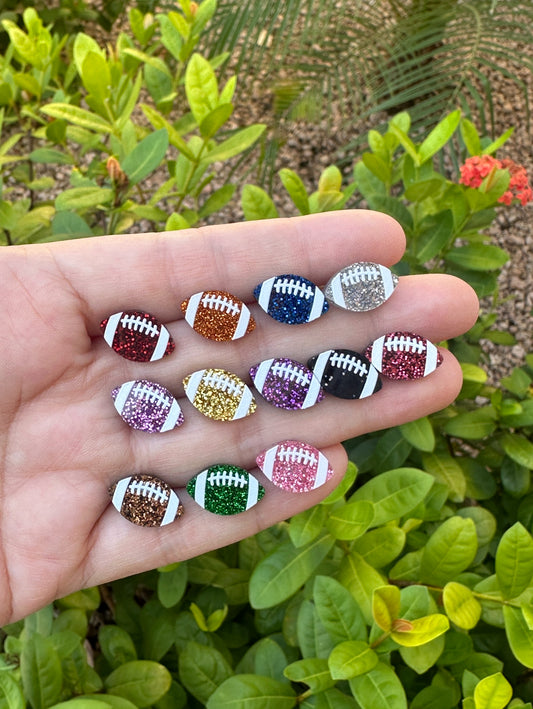 Glitter Football Acrylic Studs | Sports Earrings