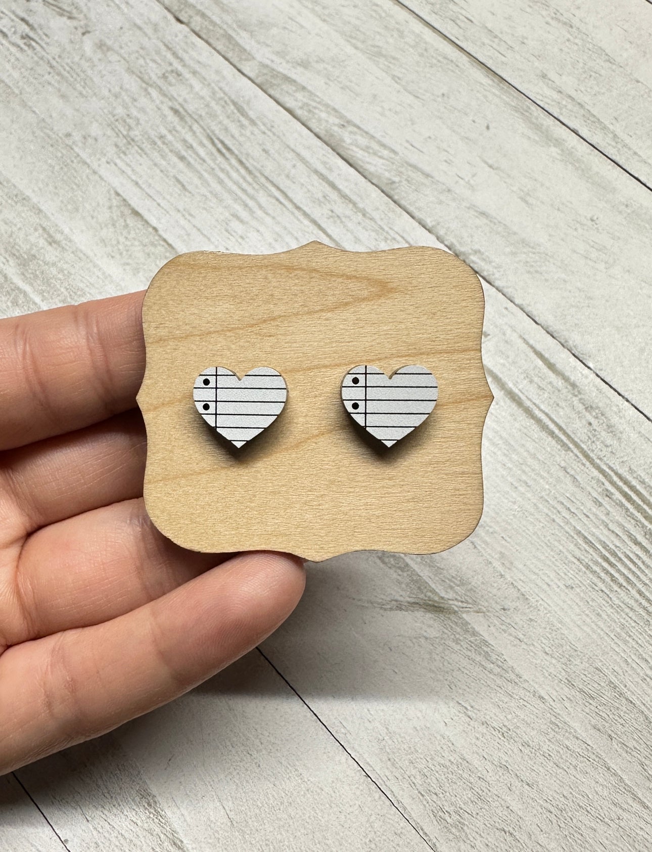 Paper Heart Earrings, Teacher Earrings