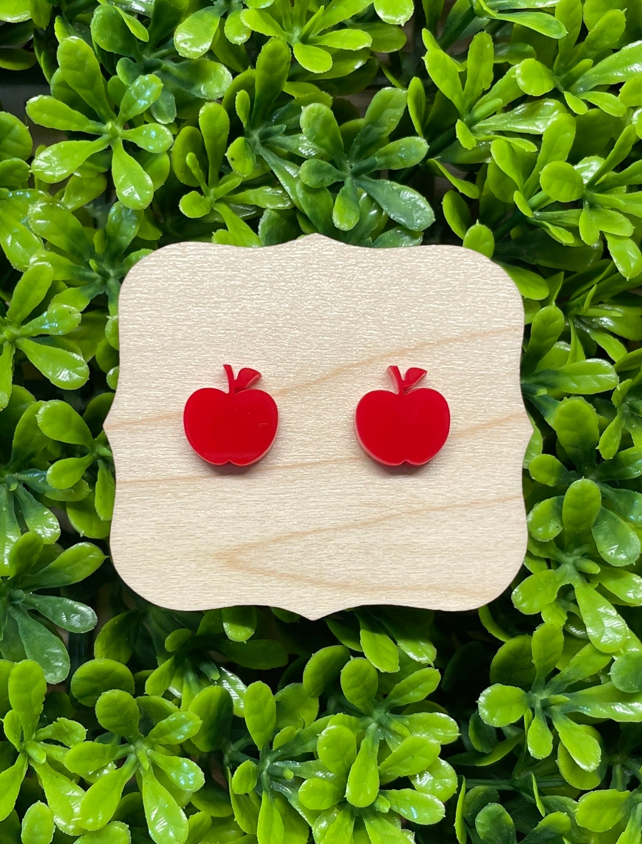 Red Apple Acrylic Earrings, Teacher Earrings