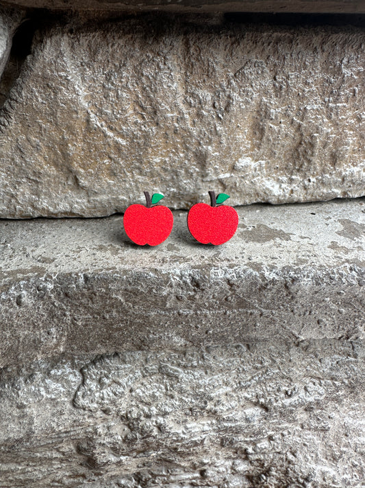 Red Apple Earrings, Teacher Earrings