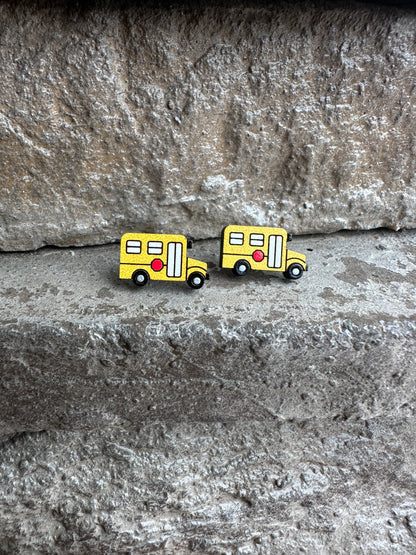 School Bus Earrings | Teacher Earrings | Bus Driver Studs