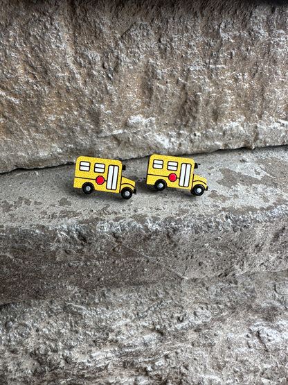 School Bus Earrings | Teacher Earrings | Bus Driver Studs