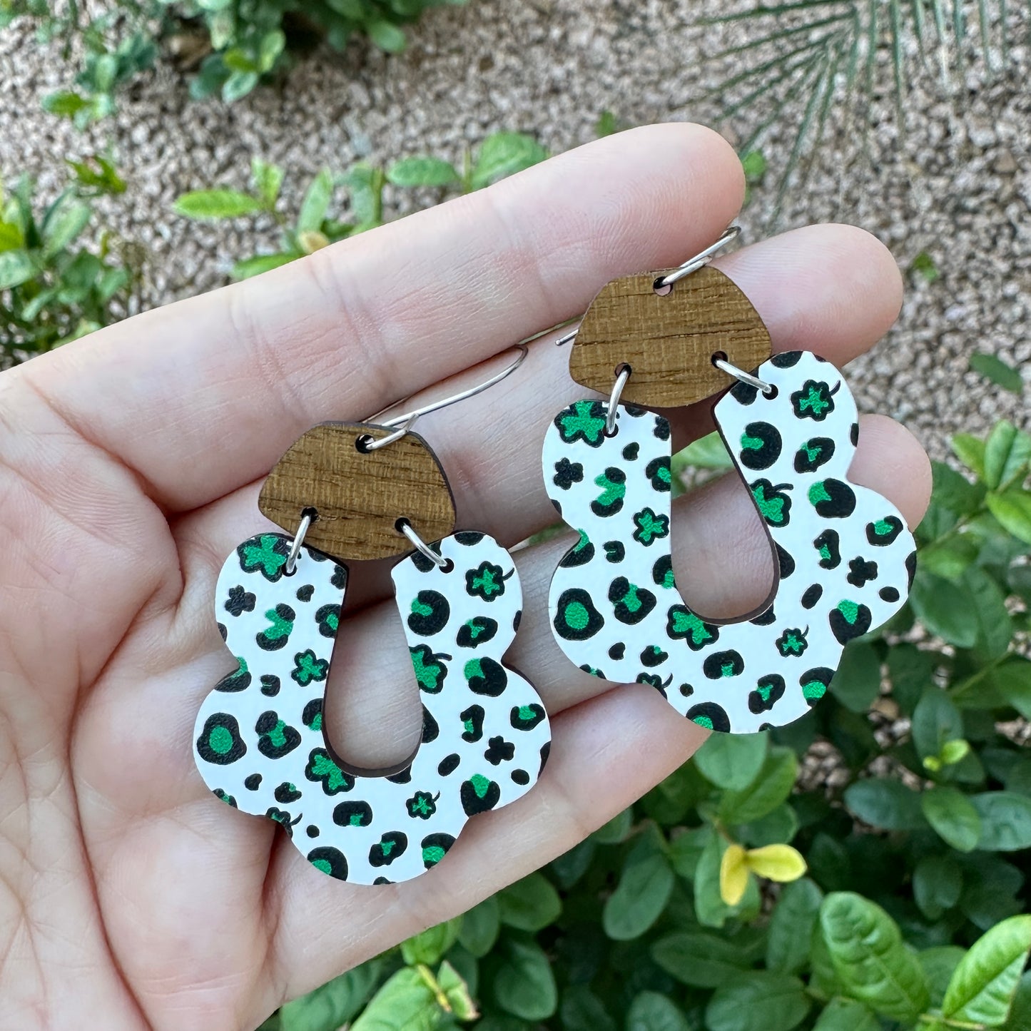 Leopard Shamrock Dangle | St. Patrick’s Day Earrings