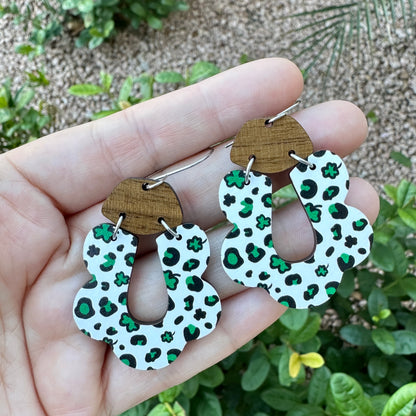 Leopard Shamrock Dangle | St. Patrick’s Day Earrings