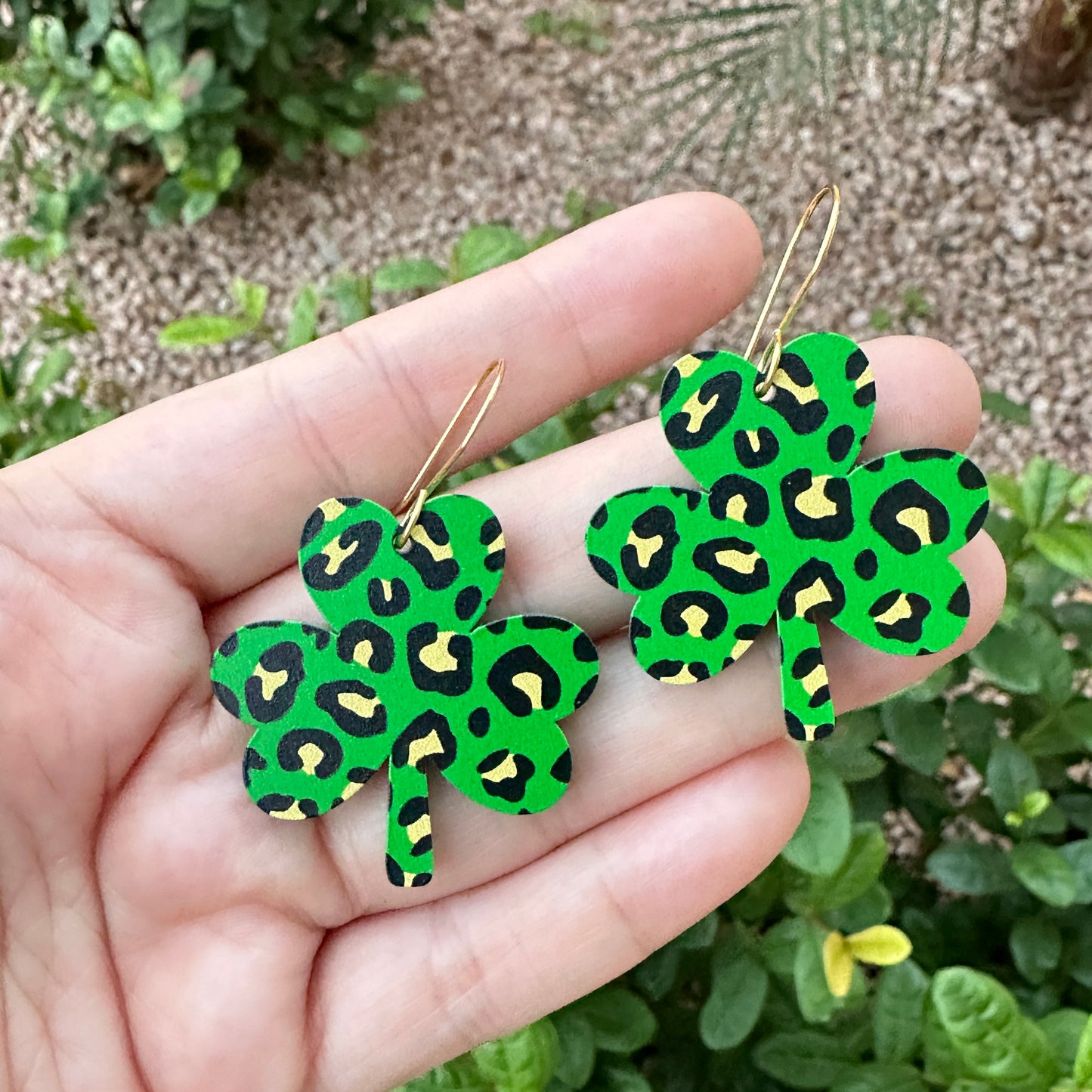 Leopard Shamrock Dangle | St. Patrick’s Day Earrings