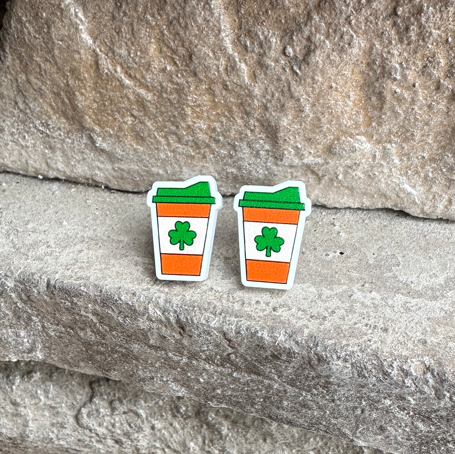 Shamrock Coffee Cup Earrings | St. Patrick's Day Earrings