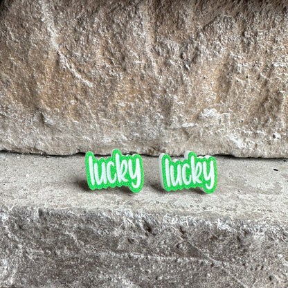 Lucky Acrylic Earrings | St. Patrick's Day Earrings