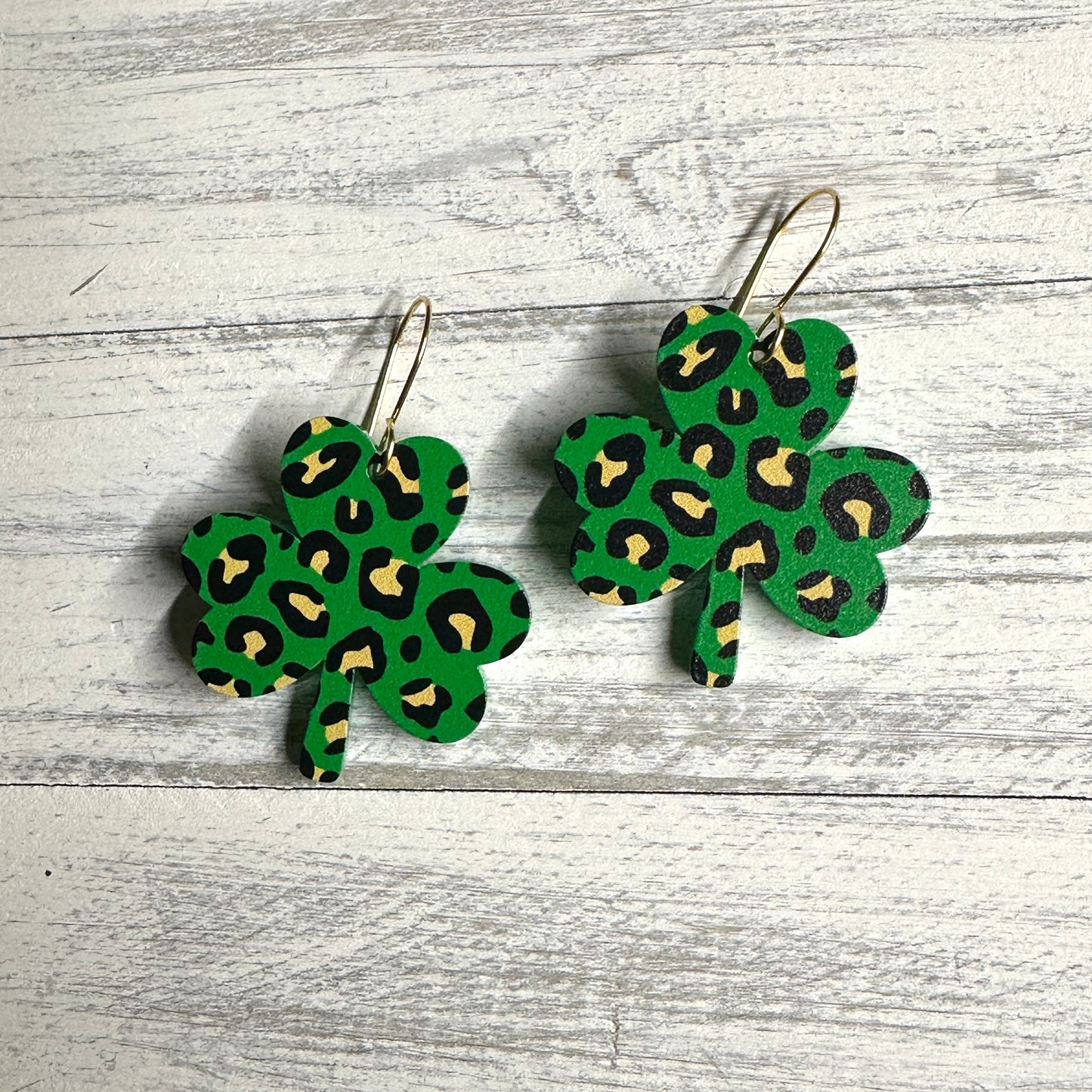 Leopard Shamrock Dangle | St. Patrick’s Day Earrings