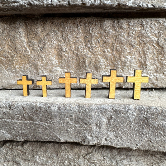 Cross Maple Wood Earrings