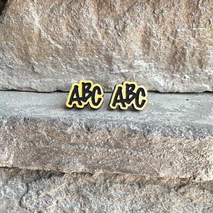 ABC Maple Wood Earrings